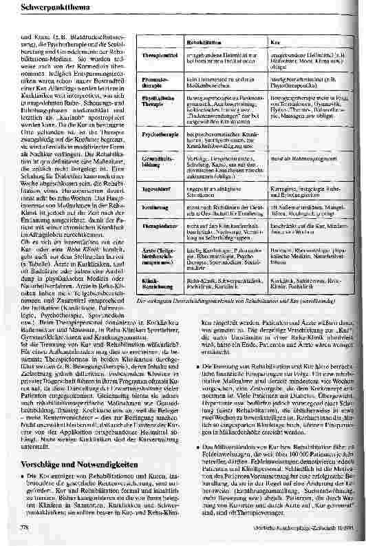 Vorschauseite 2: Rehabilitation statt Kur