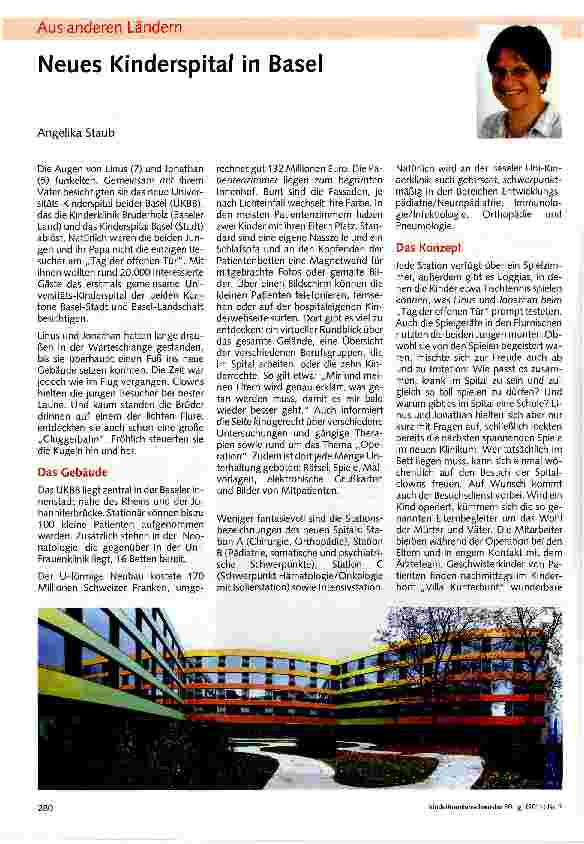 Vorschauseite 1: Neues Kinderspital in Basel