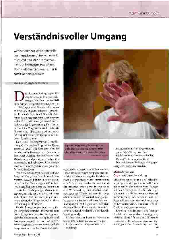 Vorschauseite 1: Verständnisvoller Umgang