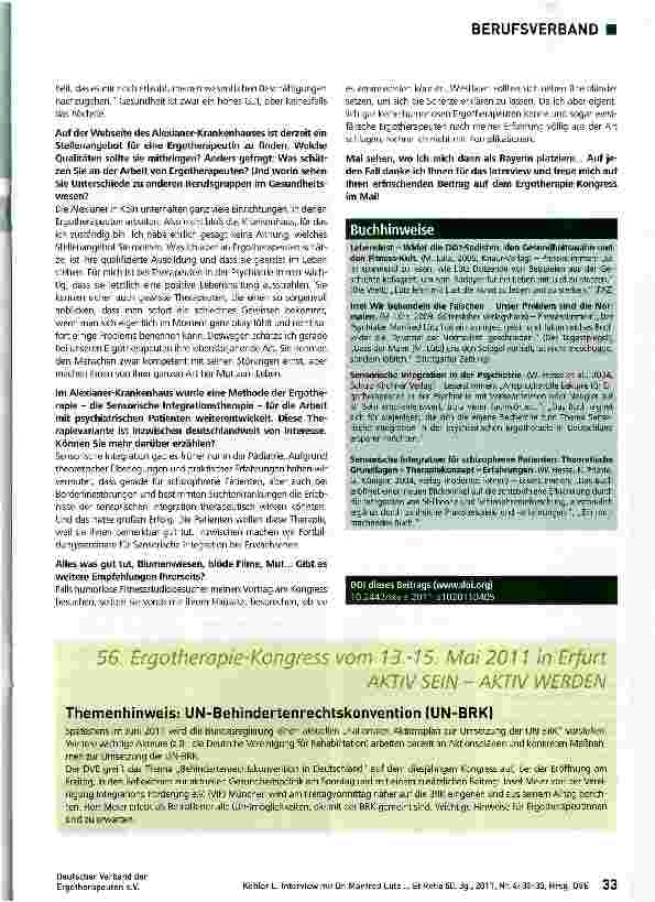 Vorschauseite 2: Lust am Leben...! Ein Interview mit Dr. Manfred Lutz