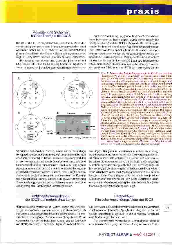 Vorschauseite 2: Transkranielle Gleichstromstimulation in der motorischen Rehabilitation Neue Methode, neue Bedeutung?