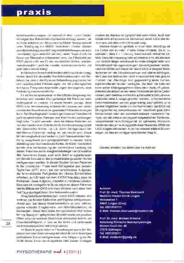 Vorschauseite 3: Transkranielle Gleichstromstimulation in der motorischen Rehabilitation Neue Methode, neue Bedeutung?