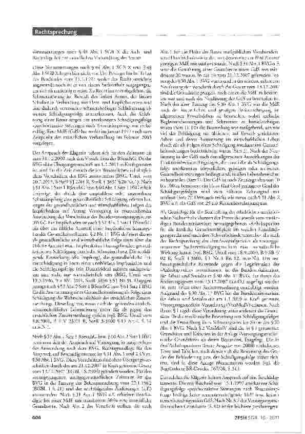Vorschauseite 5: Impfschaden als Folge einer Tetanusauffrischung; Neufest-stellungsantrag auf Anerkennung weiterer Schädigungsfolgen; Überprüfungsantrag nach §44 SGB XBSeuchG §§ 51 Abs. 1 Satz 1,…