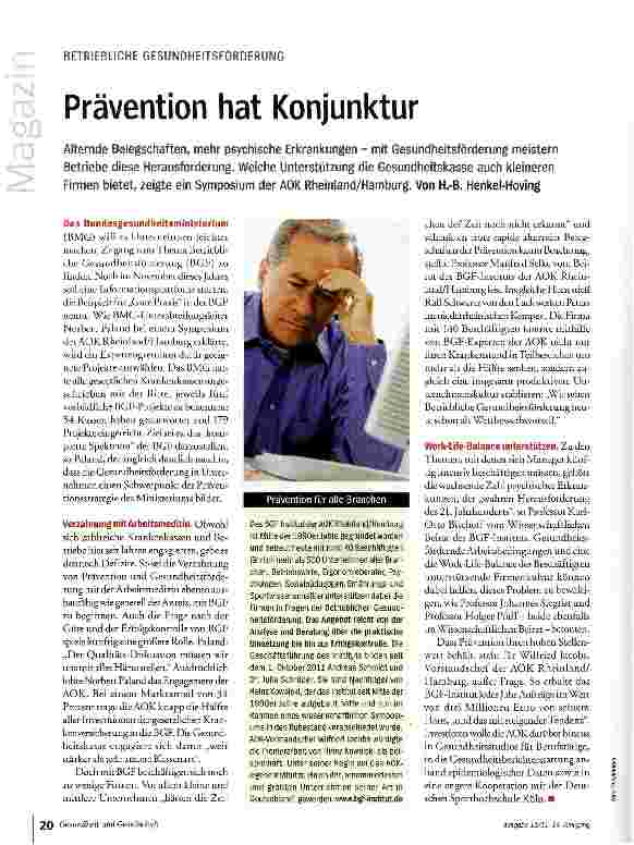Vorschauseite 1: Prävention hat Konjunktur