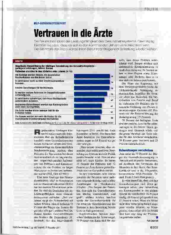 Vorschauseite 1: Vertrauen in die Arzte