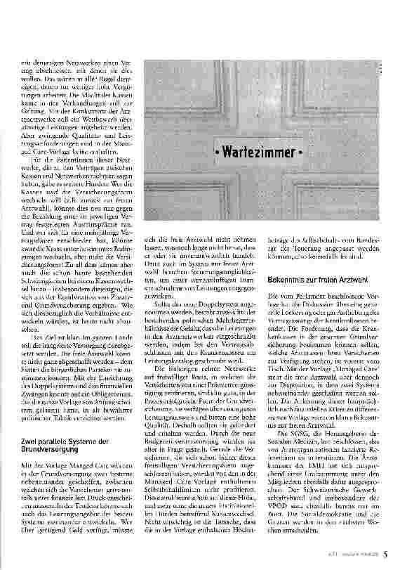 Vorschauseite 2: Kein Zwang zu Managed Care, deshalb Referendum!