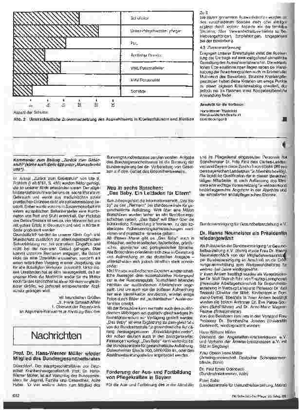 Vorschauseite 3: Auswahlkriterien für die Aufnahme an Krankenpflegeschulen 2. Folge (Schluß)
