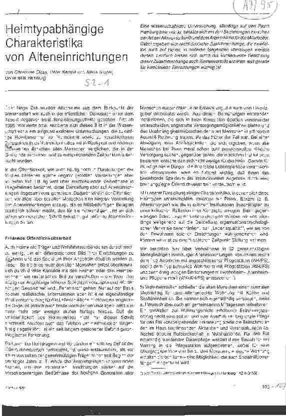 Vorschauseite 1: Heimtypabhängige Charakteristika von Alteneinrichtungen