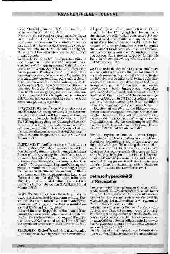 Vorschauseite 2: Konservative Therapie bei hyperaktivem Detrusor der Frau und besondere Aspekte beim Kind
