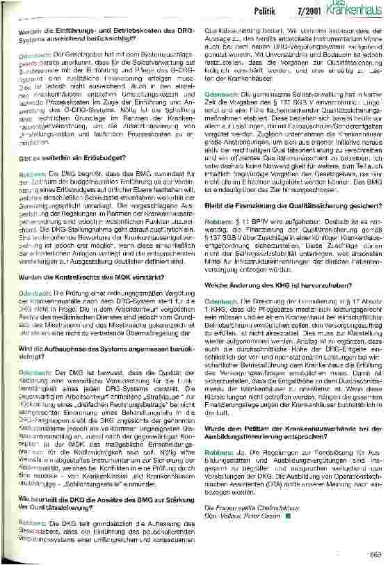 Vorschauseite 3: Budgetierung und Preissystem passen nicht zusammen Enttäuschende Vorschläge aus dem Bundesgesundheitsministerium