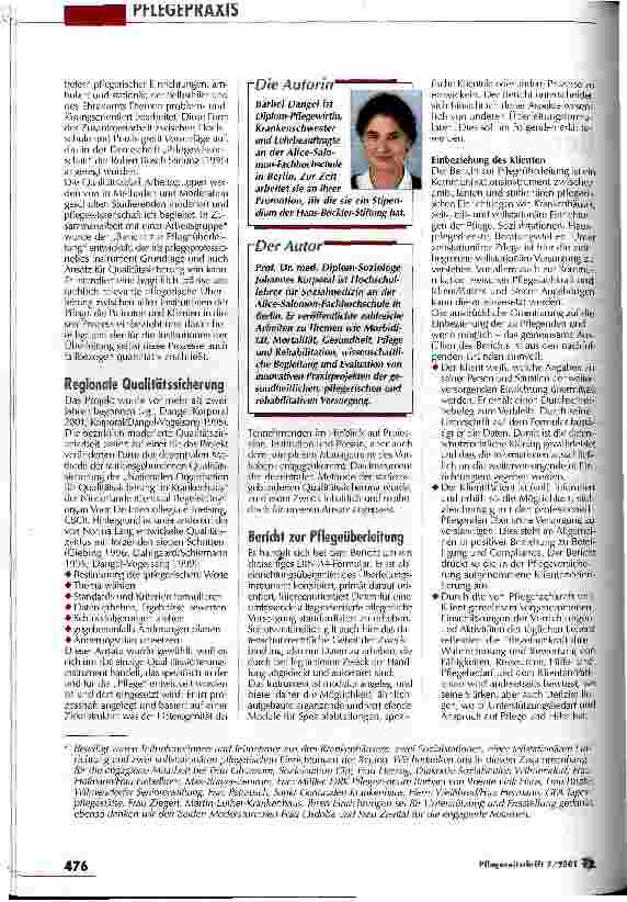 Vorschauseite 2: Bericht zur Pflegeüberleitung muss von allen Beteiligten verstanden werden.