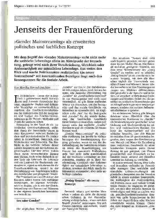 Vorschauseite 1: Jenseits der Frauenförderung