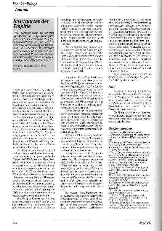 Vorschauseite 6: Wo steht die Pflege nach Einführung des neuen Entgeltsystems?