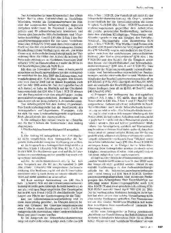 Vorschauseite 2: Pauschale Aufwandsdeckung als Kosten der Schwerbehindertenvertretung
