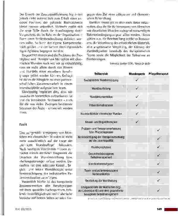 Vorschauseite 2: Fachliche Zusatzqualifikation in der Wundversorgung -Die Erwartungen an die Pflege