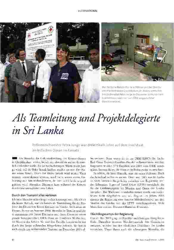 Vorschauseite 1: Als Teamleitung und Projektdelegierte in Sri Lanka