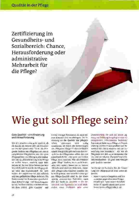 Vorschauseite 1: Wie gut soll Pflege sein?