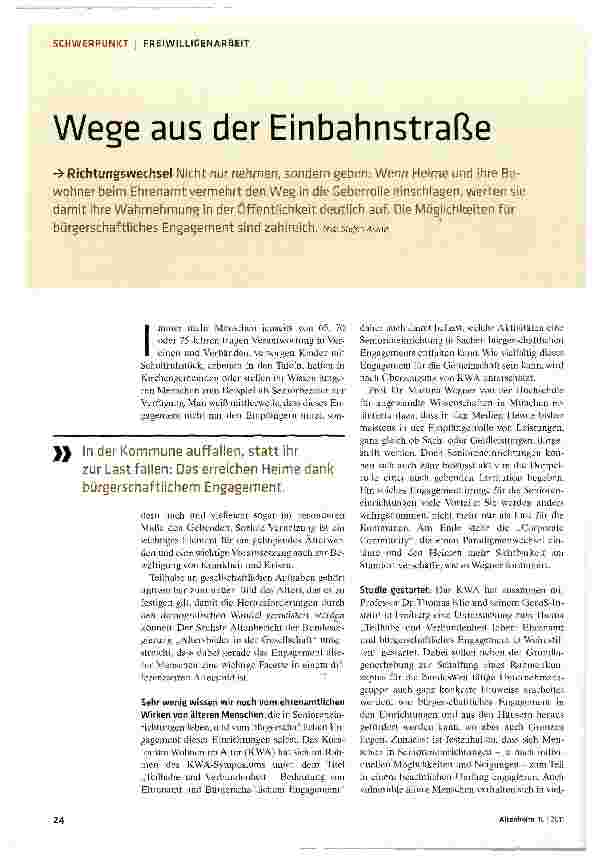Vorschauseite 1: Wege aus der Einbahnstraße