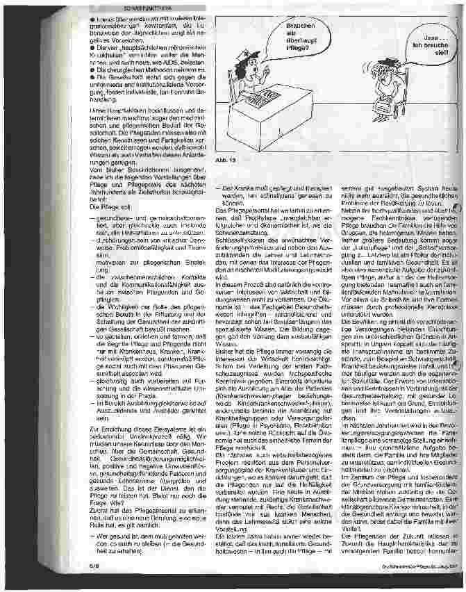 Vorschauseite 6: Von anderen lernen - die Zukunft gestalten - 2. Teil Gedanken über die Pflege im nächsten Jahrhundert