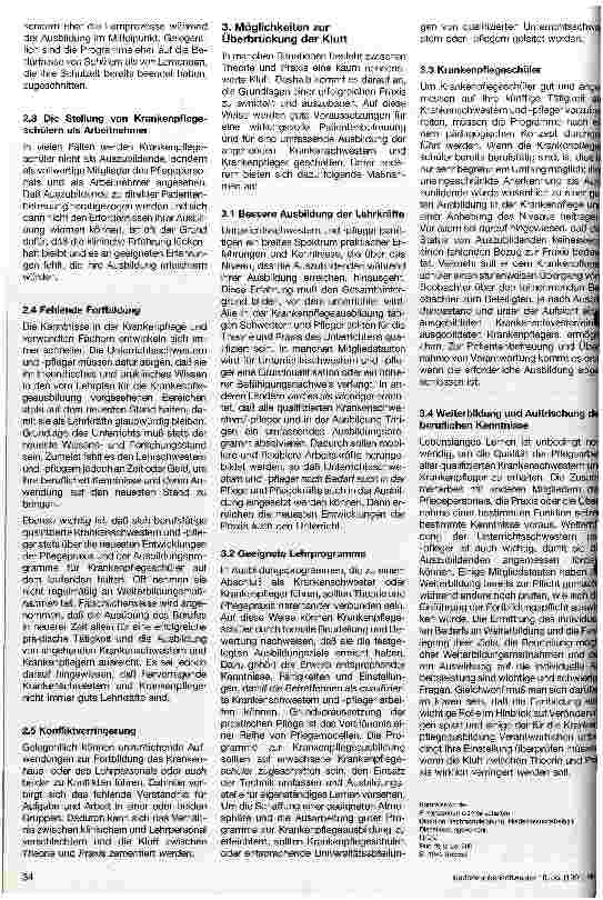 Vorschauseite 2: Leitlinien über die Verringerung der Kluft zwischen Theorie und Praxis in der Ausbildung von Krankenschwestern für die allgemeine Pflege
