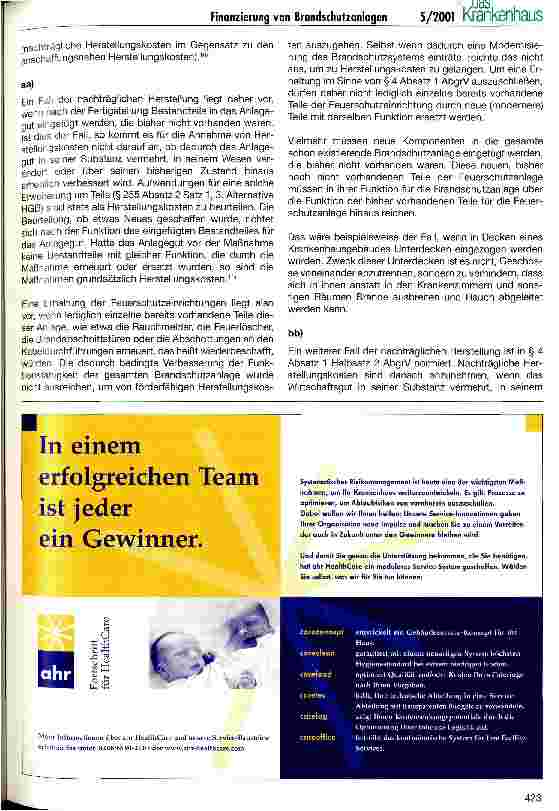 Vorschauseite 3: Die Finanzierung der Modernisierung von Feuerschutzanlagen eines Krankenhauses durch Landesmittel