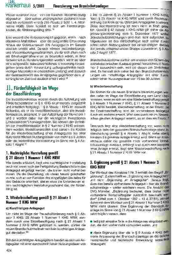 Vorschauseite 4: Die Finanzierung der Modernisierung von Feuerschutzanlagen eines Krankenhauses durch Landesmittel