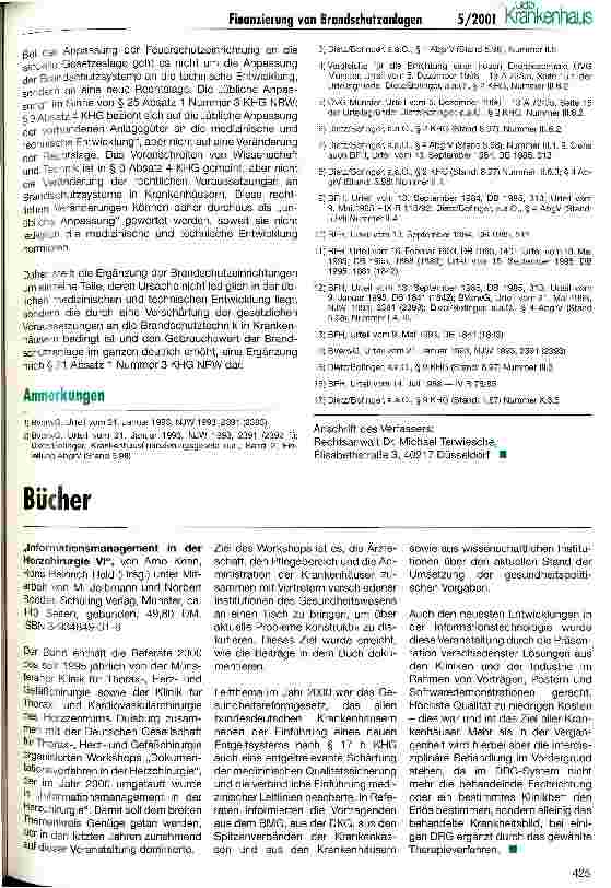 Vorschauseite 5: Die Finanzierung der Modernisierung von Feuerschutzanlagen eines Krankenhauses durch Landesmittel