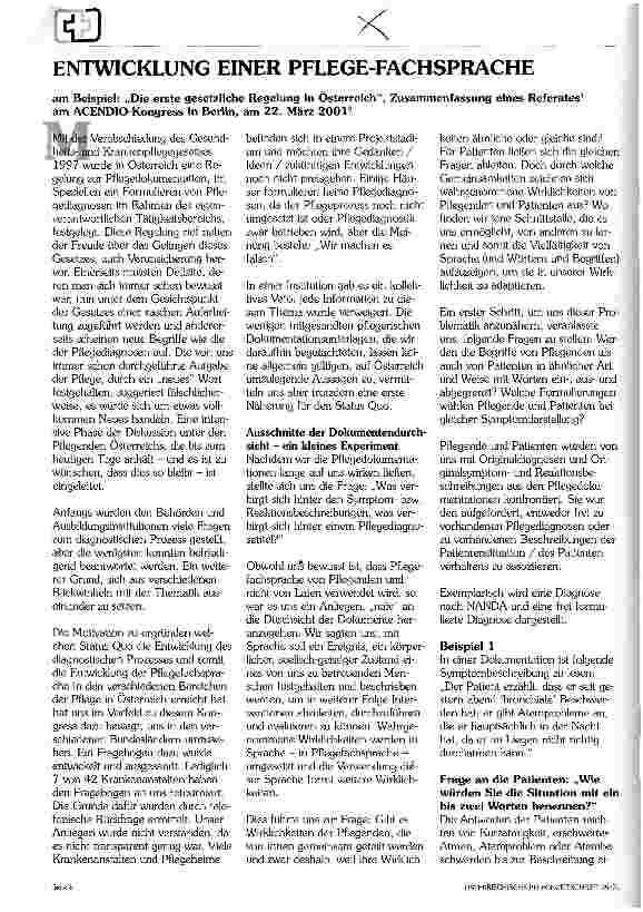 Vorschauseite 1: Entwickung einer Pflege-Fachsprache
