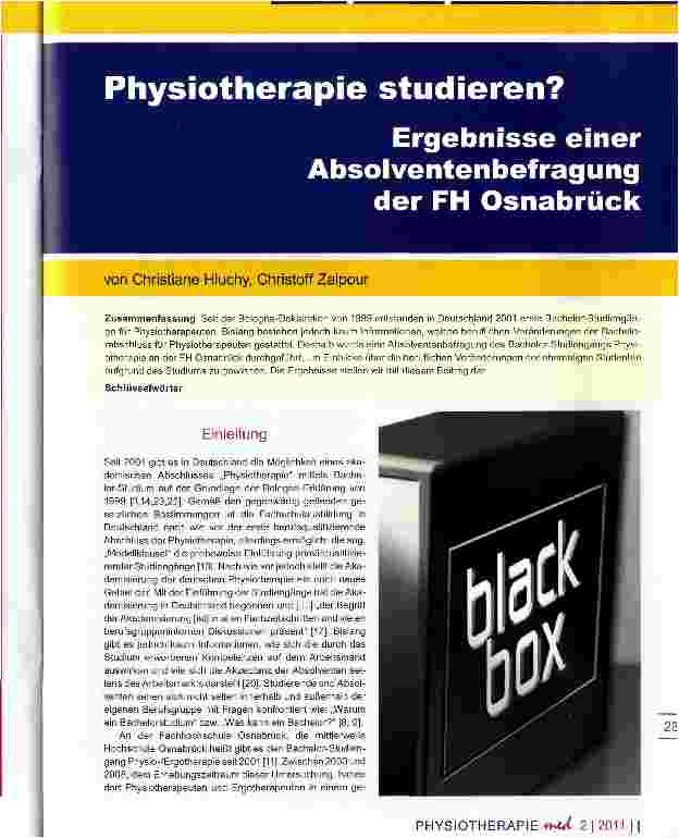 Vorschauseite 1: Ergebnisse einer Absolventenbefragung der FH Osnabrück