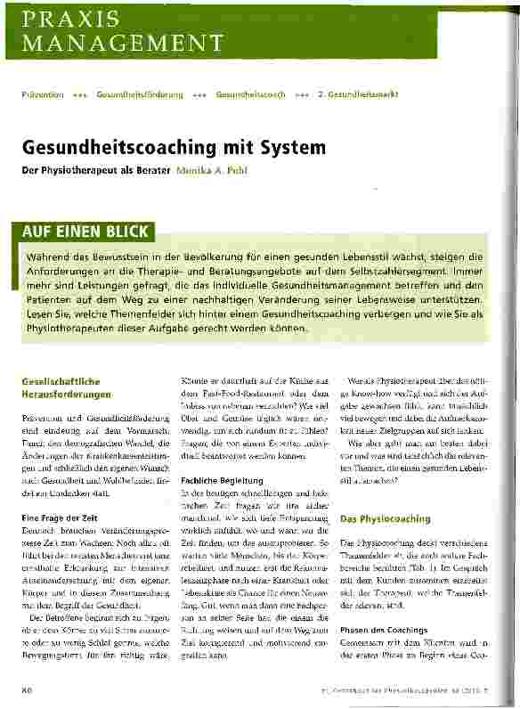 Vorschauseite 1: Gesundheitscoaching mit System
