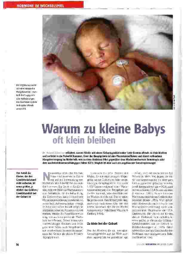 Vorschauseite 1: Warum zu kleine Babys oft klein bleiben