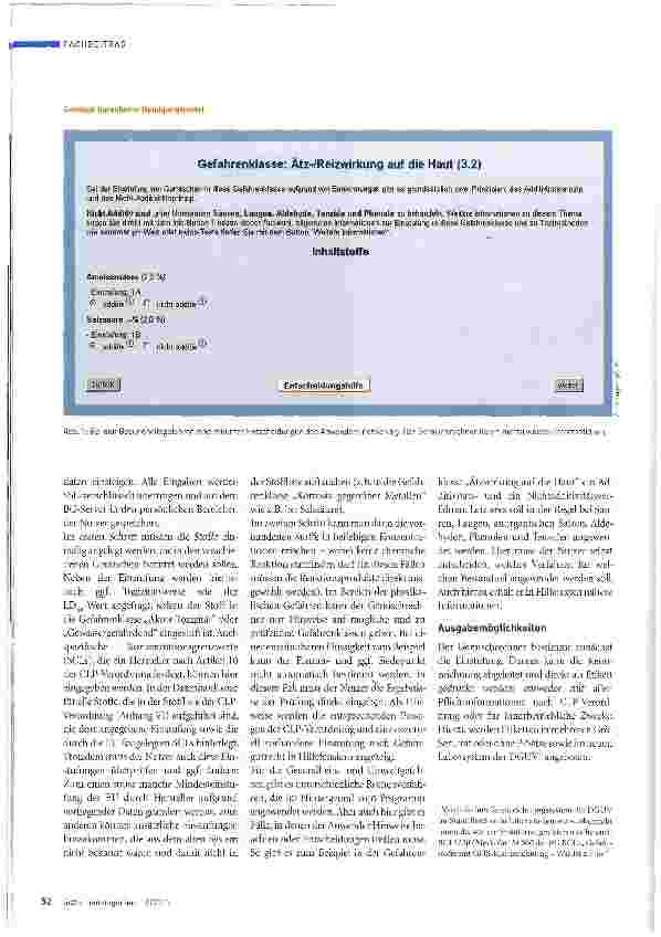Vorschauseite 3: GHS-Gemischrechner in GisChem veröffentlicht