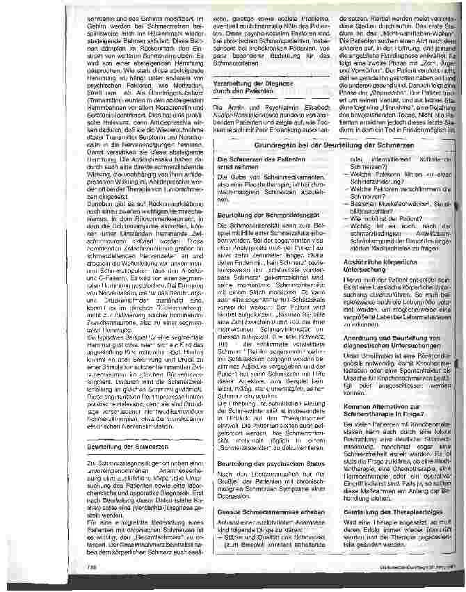 Vorschauseite 2: Therapie von Tumorschmerzen - Teil 1: Pathophysiologie des Schmerzes Beurteilung der Schmerzen - Umgang mit dem Patienten