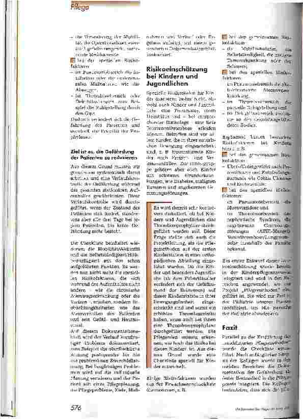 Vorschauseite 5: Qualitätssicherung - Skalen zur Risikoeinschätzung Die Gefährdung für Pneumonie, Thrombose und Dekubitus rechtzeitig erkennen