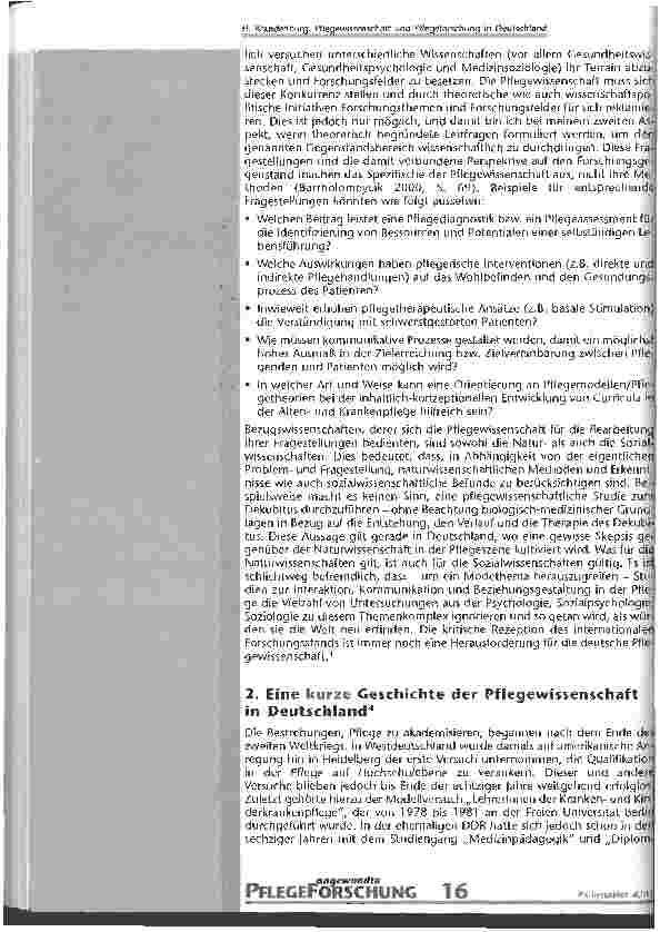 Vorschauseite 3: Pflegewissenschaft und Pflegeforschung in Deutschland