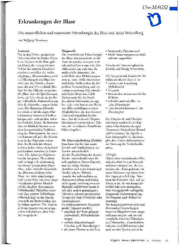 Vorschauseite 1: Erkrankung der Blase