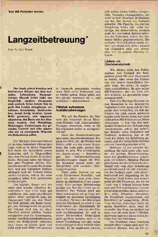 Vorschauseite 1: Langzeitbetreuung von MS-Patienten