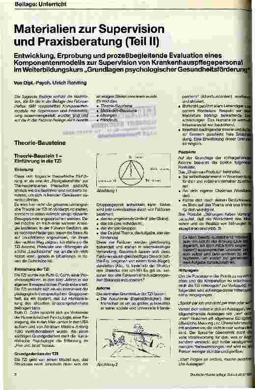 Vorschauseite 1: Materialien zur Supervision und Praxisberatung (II)