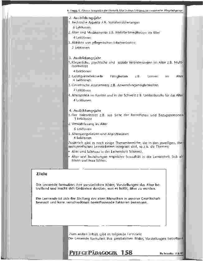 Vorschauseite 4: Integration der Thematik Alter in einen Lehrgang zur examinierten Pflegefachperson
