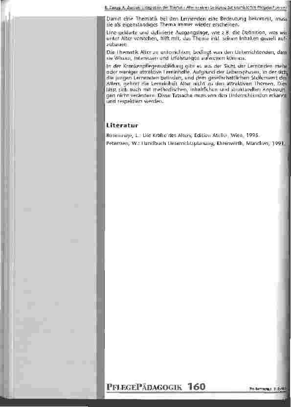 Vorschauseite 6: Integration der Thematik Alter in einen Lehrgang zur examinierten Pflegefachperson