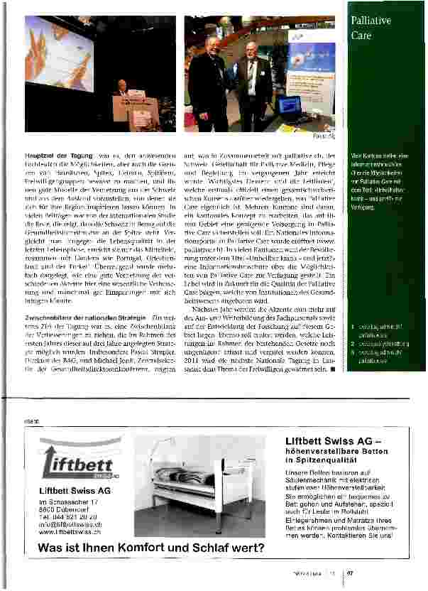 Vorschauseite 2: Care-Tagung 2010Vernetzte Gesundheitsversorgung für die letzte Lebensphase