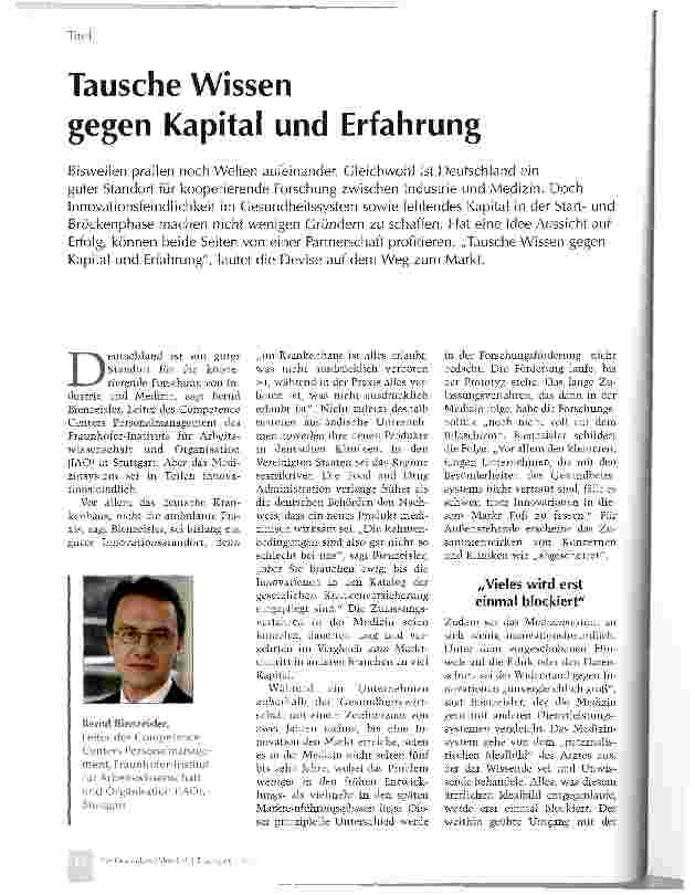 Vorschauseite 1: Tausche Wissen gegen Kapital und Erfahrung
