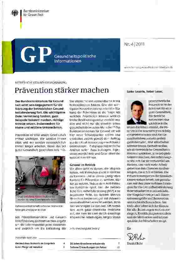 Vorschauseite 1: Prävention stärker machen