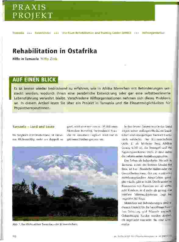 Vorschauseite 1: Rehabilitation in Ostafrika