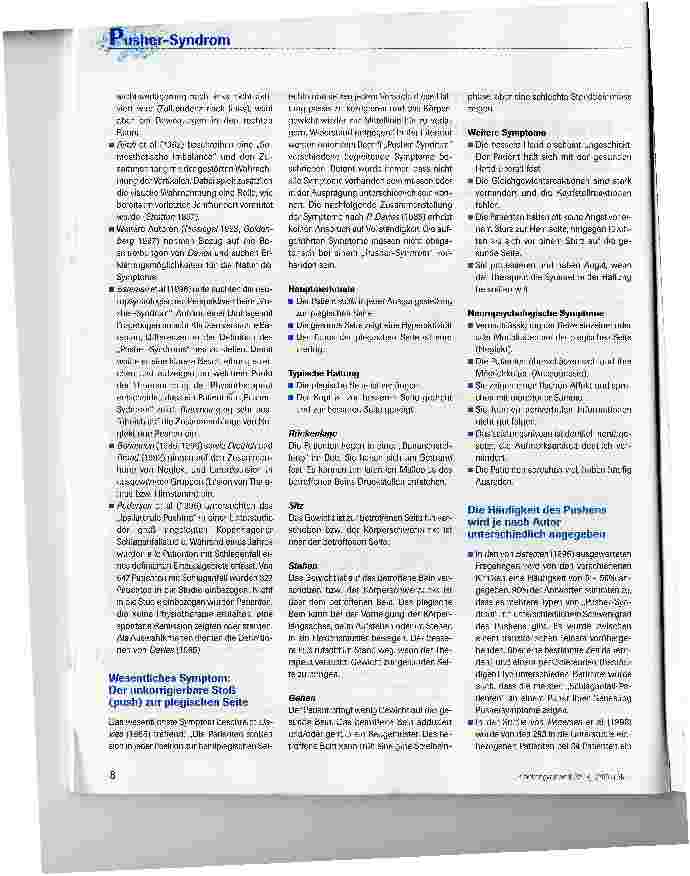 Vorschauseite 2: Pushen: Syndrom oder Symptom? - Eine Literaturübersicht -