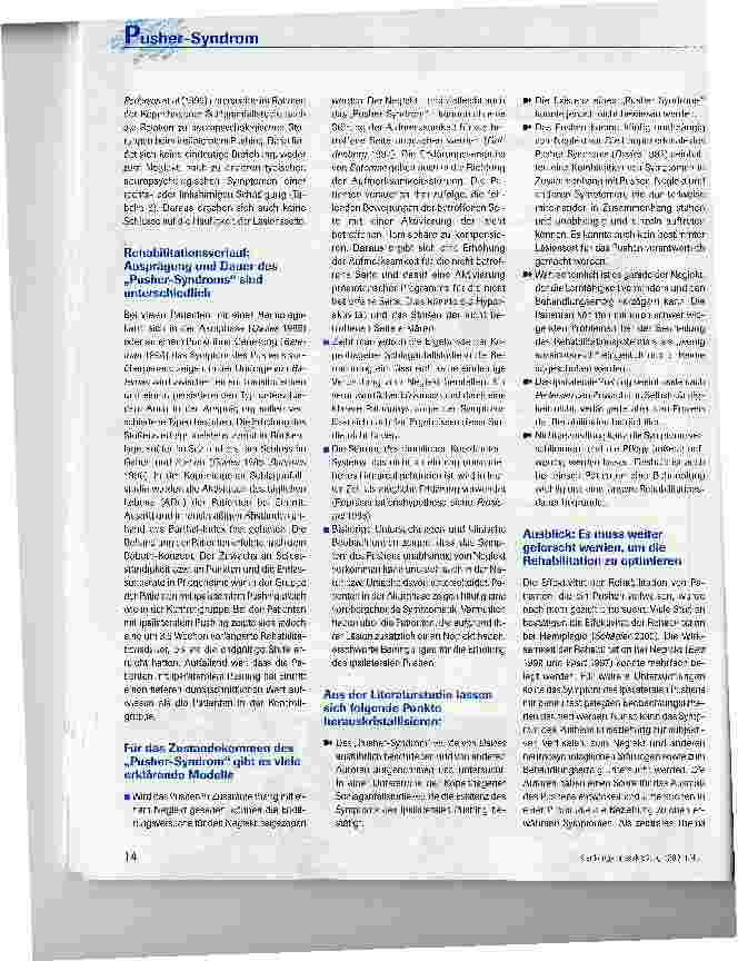 Vorschauseite 5: Pushen: Syndrom oder Symptom? - Eine Literaturübersicht -