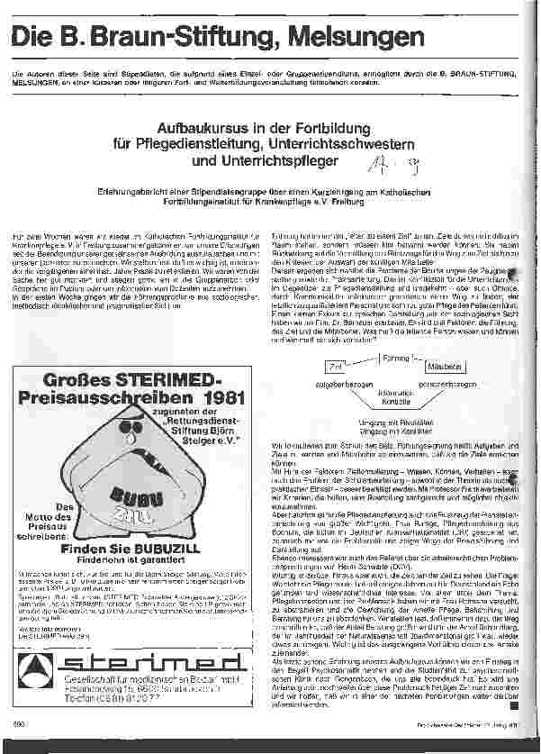 Vorschauseite 1: Aufbaukursus in der Fortbildung für Pflegedienstleitung, Unterrichtsschwestern und Unterrichtspfleger