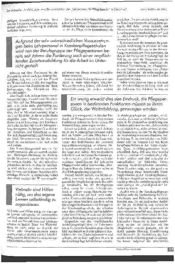 Vorschauseite 3: Zur aktuellen Ausbildungsund Berufssituation der LehrerInnen für Pflegeberufe in Österreich