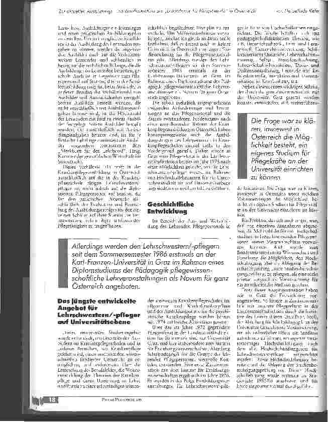 Vorschauseite 4: Zur aktuellen Ausbildungsund Berufssituation der LehrerInnen für Pflegeberufe in Österreich