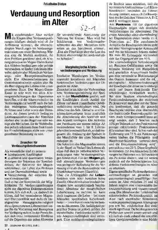 Vorschauseite 1: Verdauung und Resorption im Alter